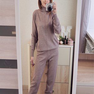 Women sweater suit track costume 2 pieces sets